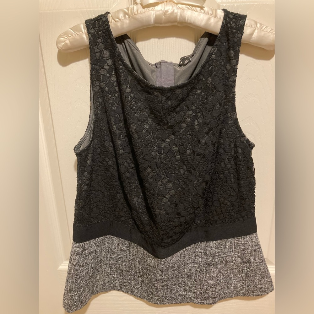 Ann Taylor Sleeveless Black Lace Blouse - Size 10